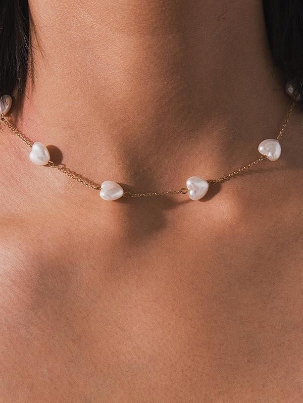 Hearts Pearl Necklace