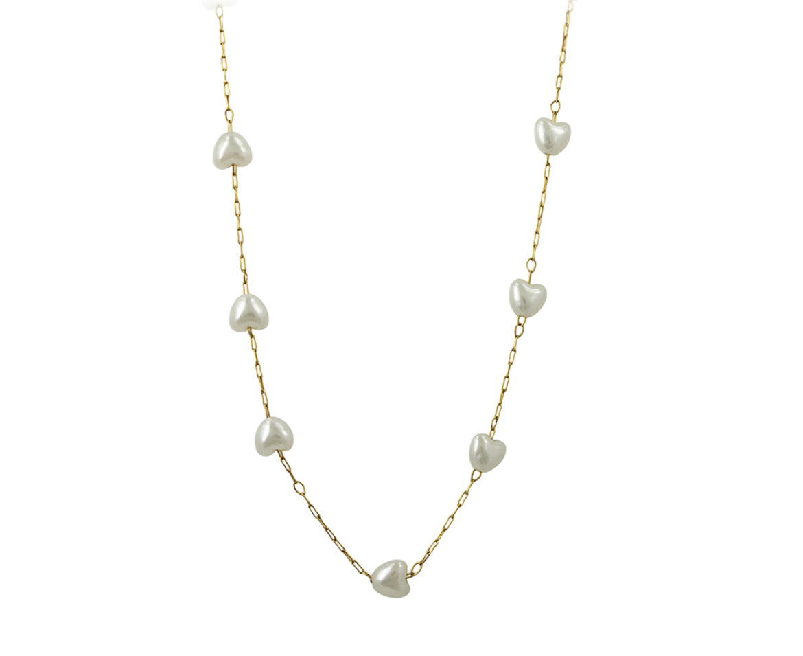 Hearts Pearl Necklace